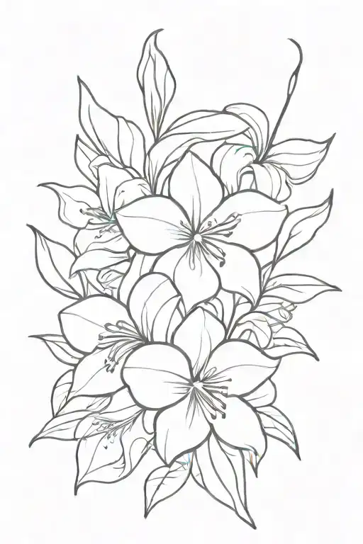 Violets And Lily Flowers