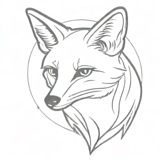 Fox Head Looking Peeping Over Horizon Paws Tail