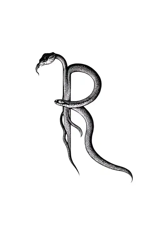 A Snake Hiding The Letter R