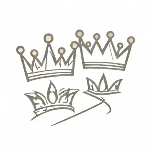 Couples Tattoo With Symbol Of King And Queen Crowns