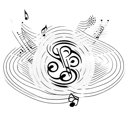 A Minimalist Tattoo Of An Open Bible With Musical Notes Floating Out Of It