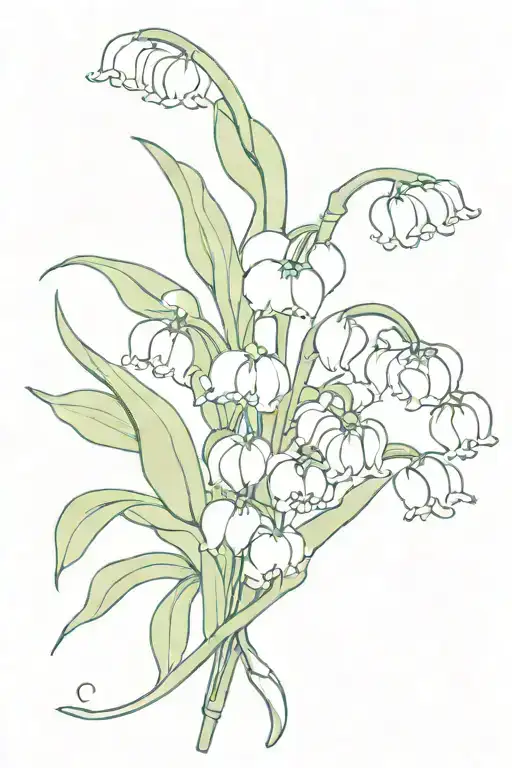 Simple Bouquet Of Lily Of The Valley And Sweet Pea Flowers