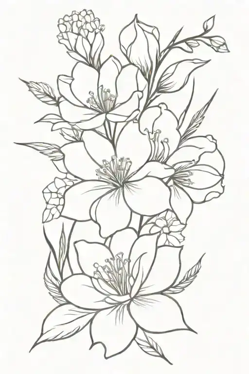 January April August Birth Flower Bouquet