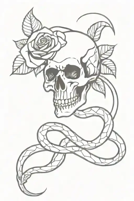 Skull Rose Snake