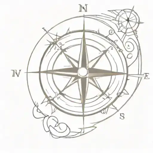 Compass Surrounded By Various