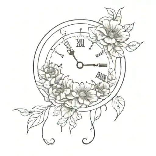 A Clock Made Of Intertwining Flowers