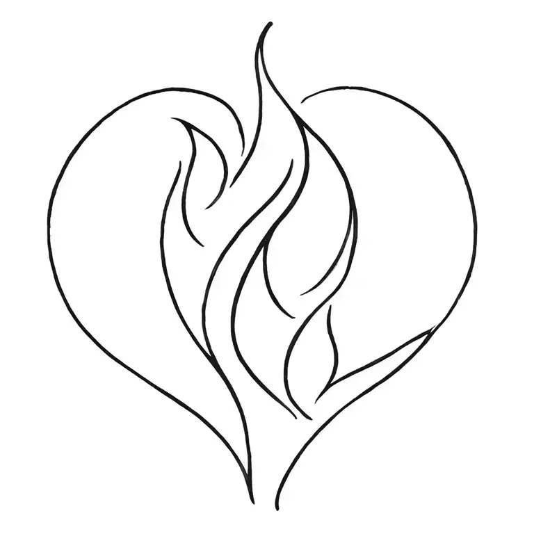 Love Symbol Flame Water