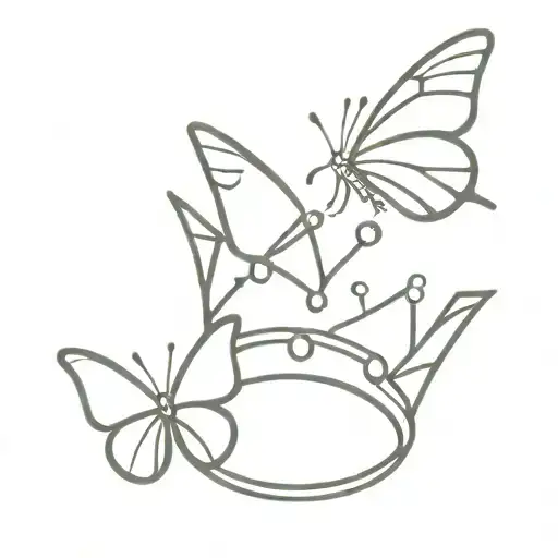 Crown With Butterflies Flying