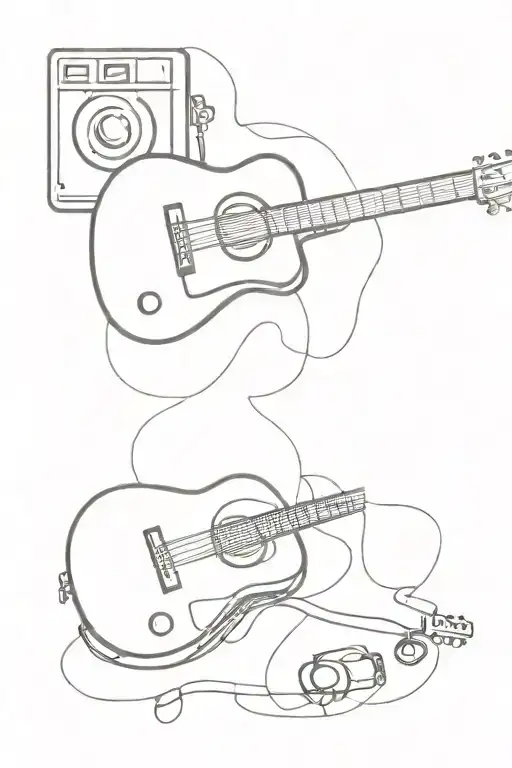 Guitar And Camera Lens