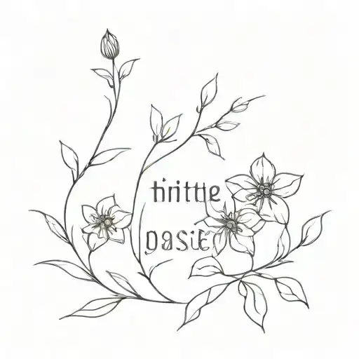 Flower Stem With Single Word And Small Flower