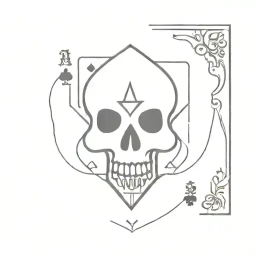 Ace Card With Middle Having A Skull