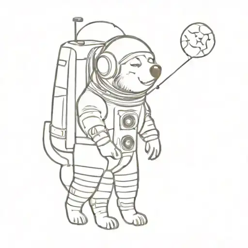 Laika Austronaut Dog In Space