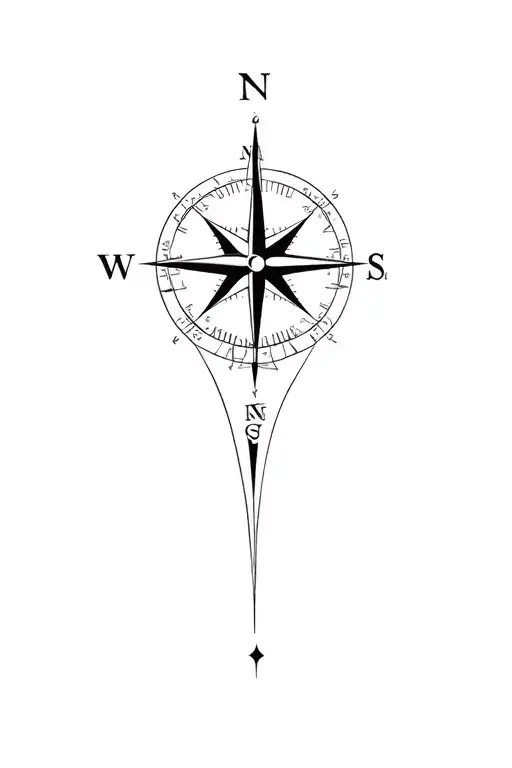 Feminine Fine Line Compass Tattoo Forearm