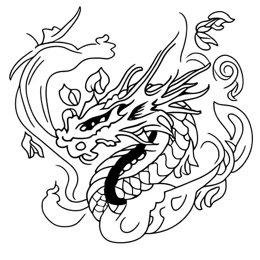 Dragon Whith Flowers