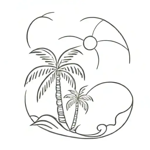 Palm Tree In A Hurricane