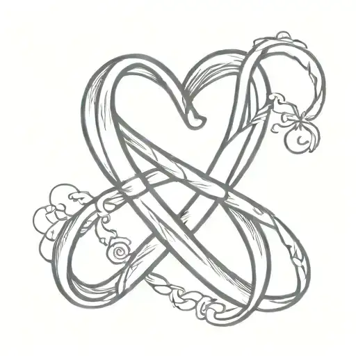 Cancer Ribbon Intertwined With Heart Shape