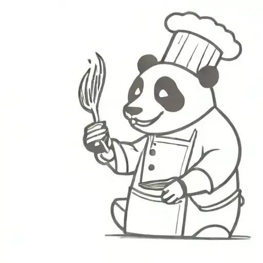 A Panda Bear Chef Cooking Up A Storm In A Kitchen With Musical Instruments In The Background
