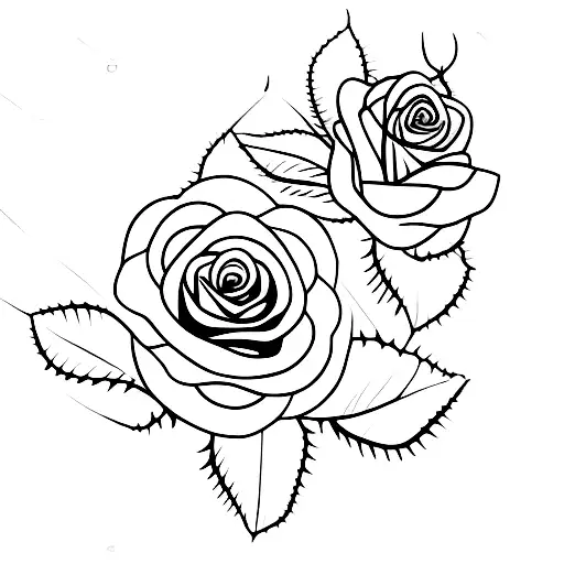 A Cobra Coiled Around A Thorny Rose