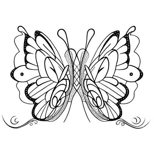 A Beautiful Minimalist Tattoo Of Davi And Clarice's Names Intertwined With Butterfly Wings