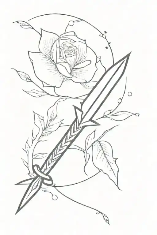 A Simple Dagger Tattoo Design