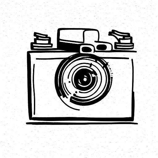 Cute Photo Camera In A Thin Line