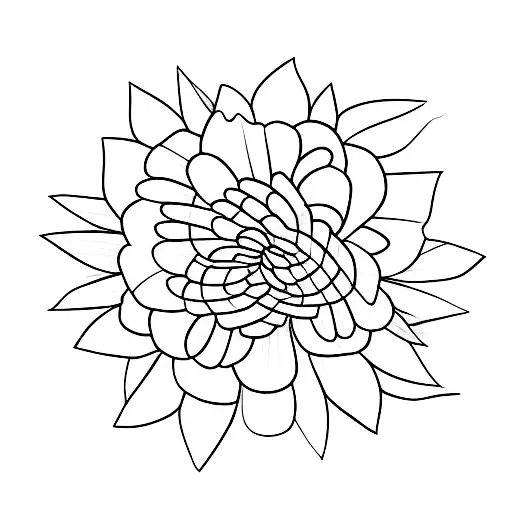 A Minimalistic Depiction Of A Pencil Sketching A Beautiful Flower In Nature