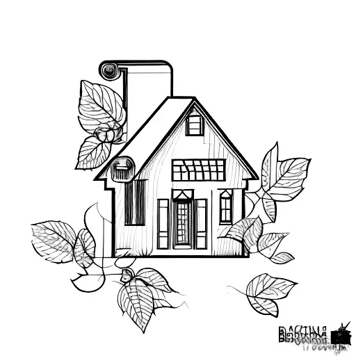 Blueprint Of A New House With Vines Growing Around It