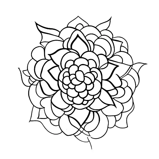 Floral Arrangement Surrounding A Peaceful Buddha