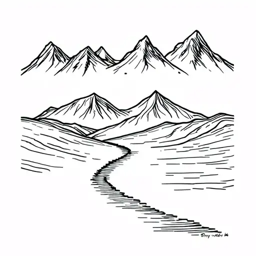 A River Cutting Through A Mountain Range