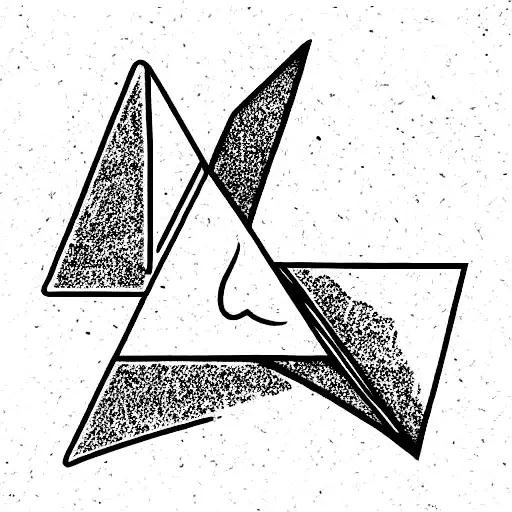 Tropical Plants With A Geometric Triangle Background