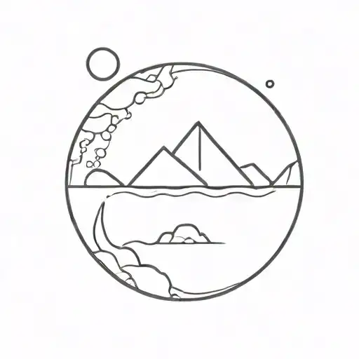 Half Globe Divided By Waves With Poligon Rocks