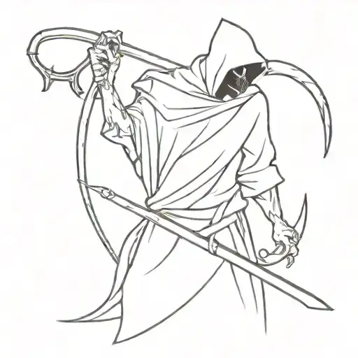 Satanist Devil Reaper Holding A Scythe