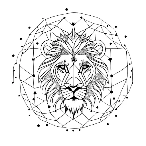 A Majestic Lion Surrounded By Leo Constellations