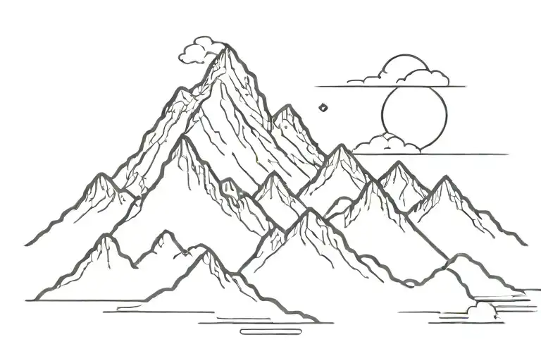Mountains And One Cloud Artwork