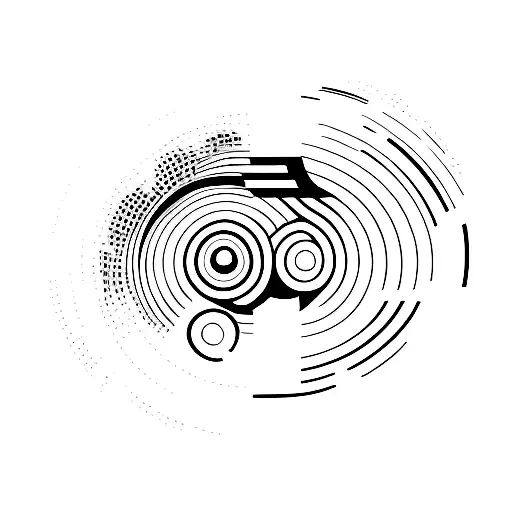 A Minimalist Tattoo Of A Formula 1 Car Racing On The Interlagos Circuit