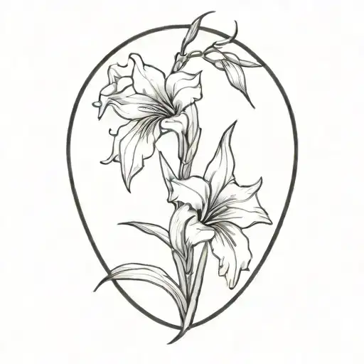 Gladiolus Flowers In Arch