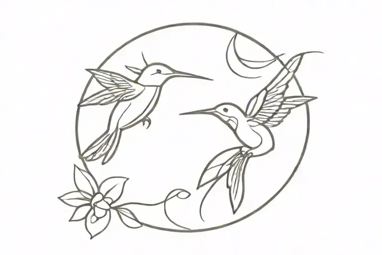 Hummingbird And Cross Intertwined