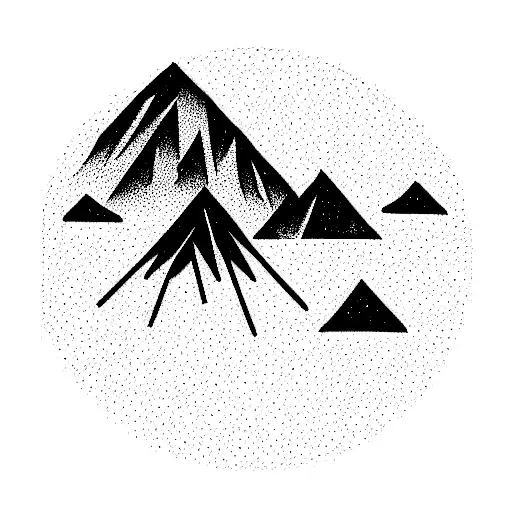 Mountain Scene With A Gemini Constellation Overhead