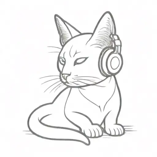Cat With Headphones