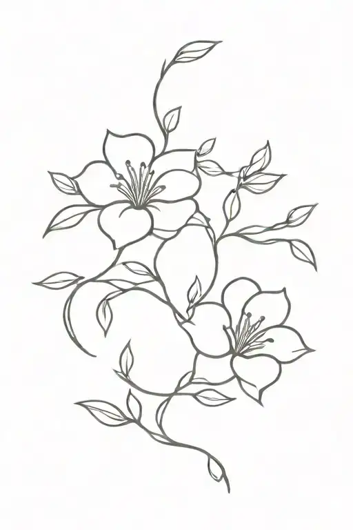 Paper Flower Vine With 2-3 Flowers