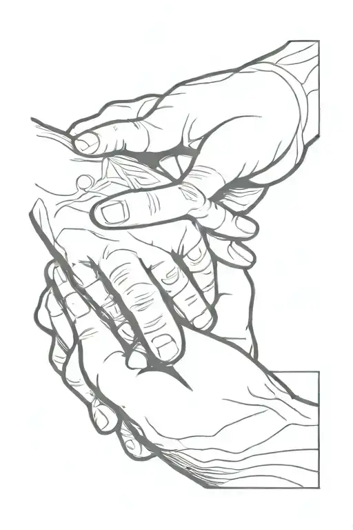 Dad Holding Son's Hand