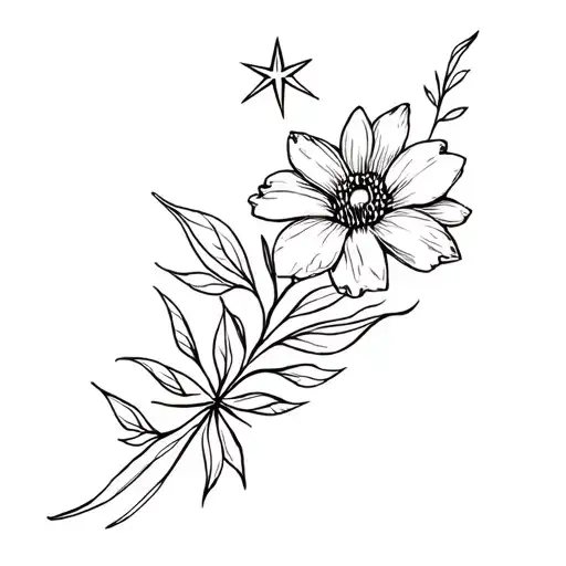 March Flower With Repunzel Star With A Flower
