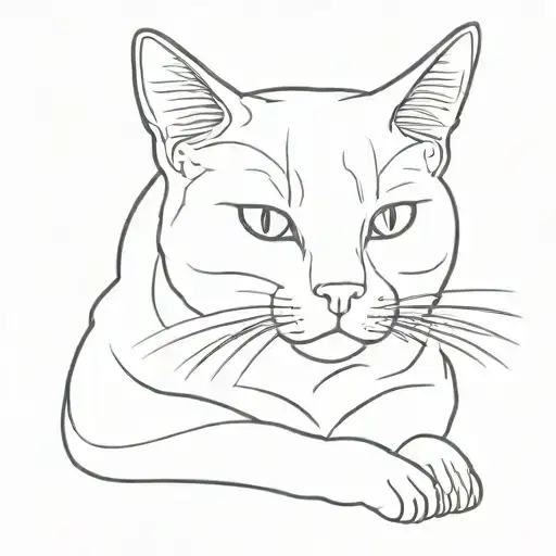 Chewing Tabacoo Cat Sitting