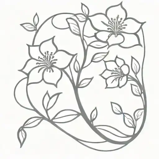 Paper Flower Vine With 2-3 Flowers