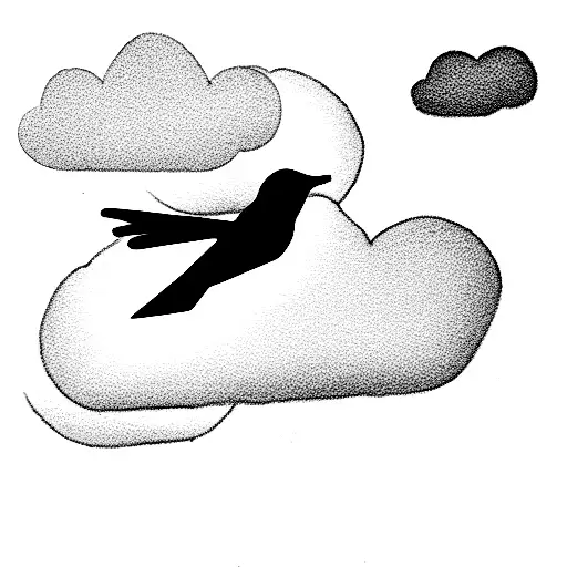 Bird Going To A Cloud