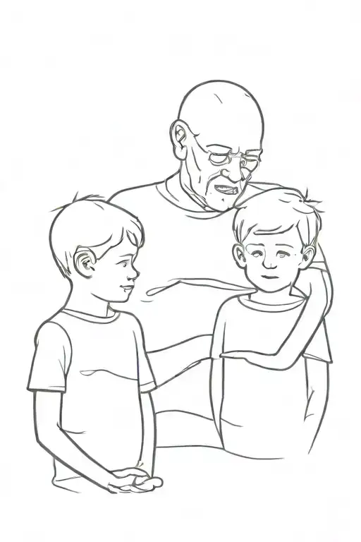 Dad With Two Sons One Age 10 Another Age 1