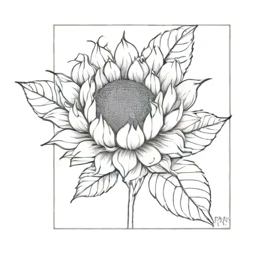 Sunflower Fine Line