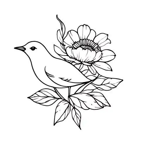 Bird And Flower