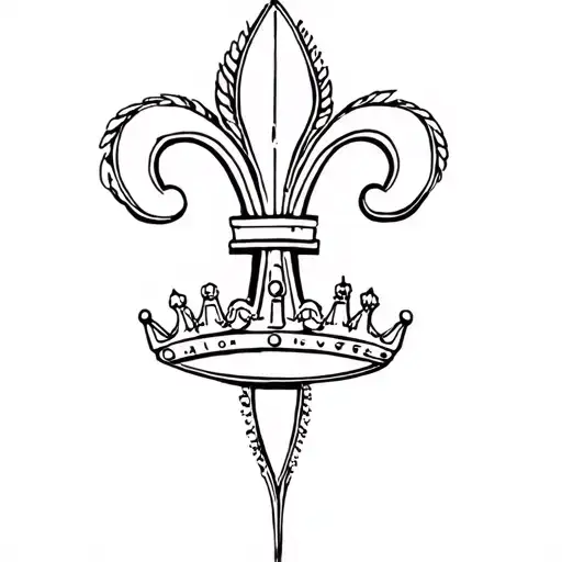 Crown Fleur De Lys Paris Lyon City Skyline