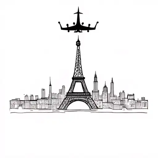 Paris Skyline Airplane Crown